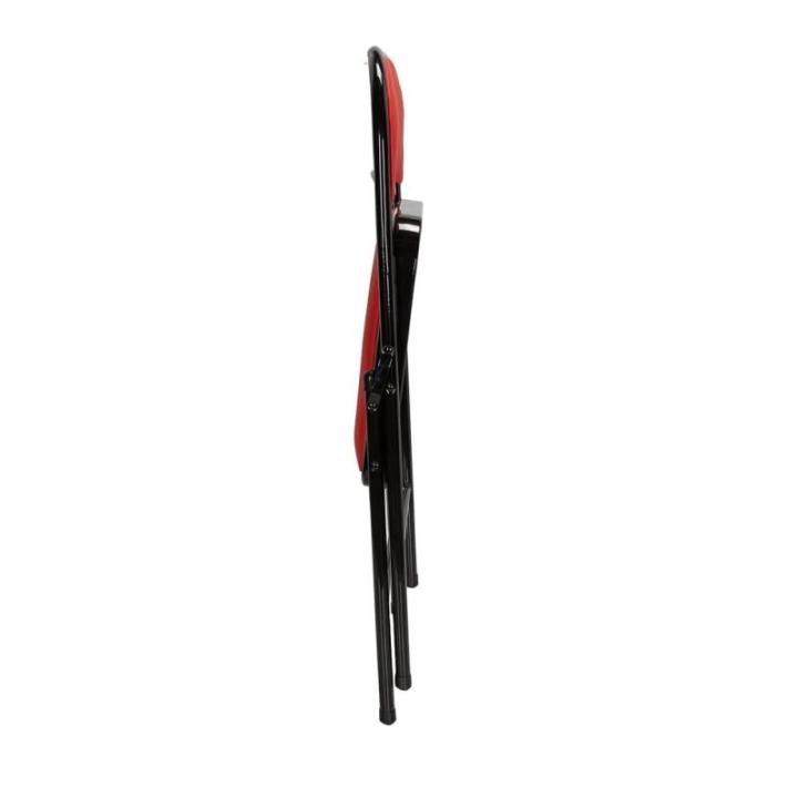 Tudela 803003 Klapstoel, gestoffeerd, kunstleer, rood, bezoekersstoel, inklapbaar, tot 130 kg belastbaar