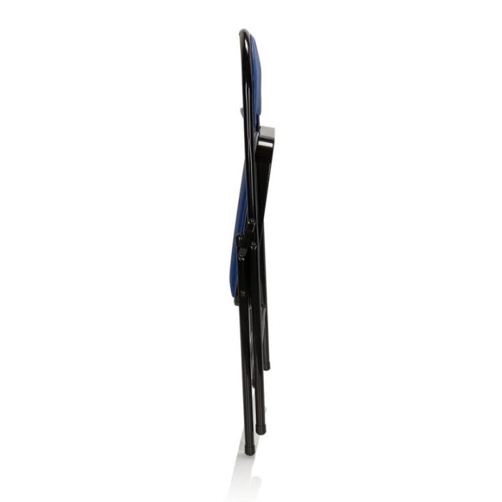 Tudela 803002 Klapstoel, gestoffeerd, kunstleer, blauw, inklapbare bezoekersstoel, tot 130 kg belastbaar