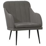 Fauteuil 63x76x80 cm fluweel donkergrijs, armstoel, relaxstoel, slaapkamerstoel, ligstoel, woonkamerstoel, fluwelen fauteuil, fluwelen armstoel