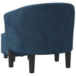 Kuipstoel met voetenbank fluweel donkerblauw, fauteuil, relaxstoel, fauteuil stoel, relaxfauteuil, leesstoel, woonkamer stoel, lounge fauteuil