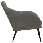 Fauteuil 63x76x80 cm fluweel donkergrijs, armstoel, relaxstoel, slaapkamerstoel, ligstoel, woonkamerstoel, fluwelen fauteuil, fluwelen armstoel