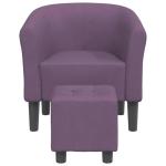 Kuipstoel met voetenbank stof paars, fauteuil, relaxstoel, fauteuil stoel, relaxfauteuil, leesstoel, woonkamer stoel, lounge fauteuil