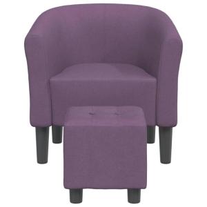 Kuipstoel met voetenbank stof paars, fauteuil, relaxstoel, fauteuil stoel, relaxfauteuil, leesstoel, woonkamer stoel, lounge fauteuil