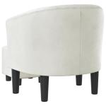 Kuipstoel met voetenbankje kunstleer wit, fauteuil, relaxstoel, fauteuil stoel, relaxfauteuil, leesstoel, woonkamer stoel, lounge fauteuil