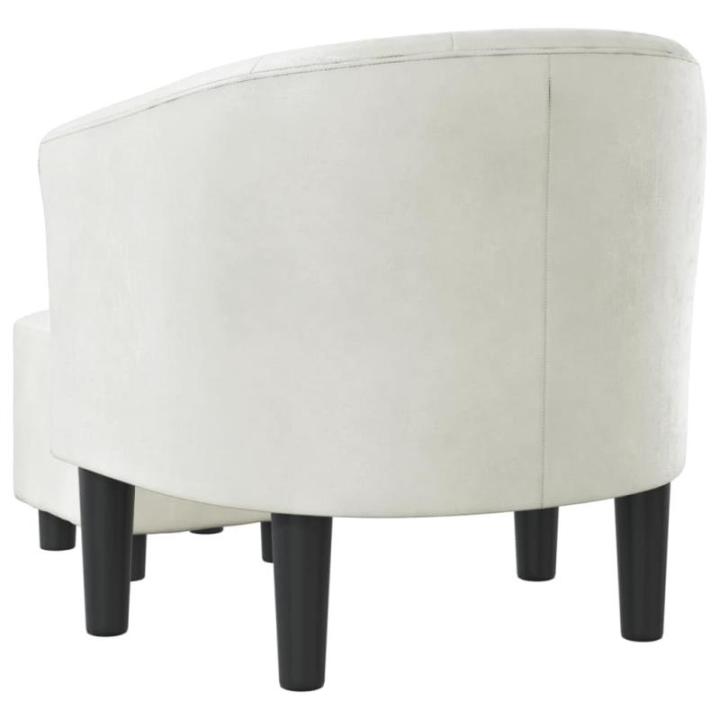 Kuipstoel met voetenbankje kunstleer wit, fauteuil, relaxstoel, fauteuil stoel, relaxfauteuil, leesstoel, woonkamer stoel, lounge fauteuil