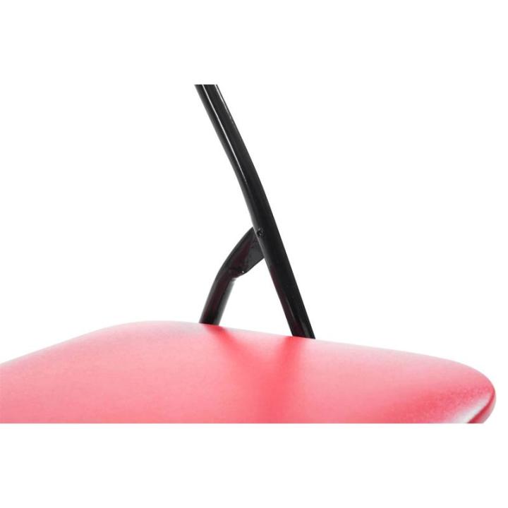 Felix, set van 2 klapstoelen, gestoffeerd, keukenstoelen met metalen frame, kunstleer, pvc-zitting, opklapbaar, campingstoelen, kleur: rood/zwart