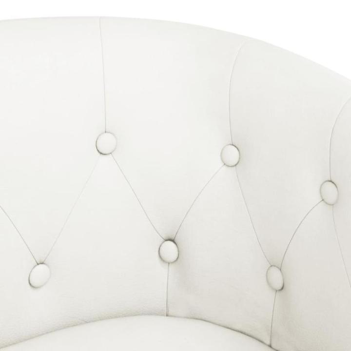 Kuipstoel met voetenbankje kunstleer wit, fauteuil, relaxstoel, fauteuil stoel, relaxfauteuil, leesstoel, woonkamer stoel, lounge fauteuil