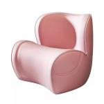 Luie Stoel, Moderne Eenvoudige Leesstoelen voor Volwassenen, Scandinavische Kantoorfauteuil, Pluizige Bankpoef, voor Slaapkamer en Woonkamer(Pink)