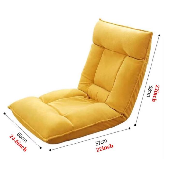 Vloerstoelen Voor Volwassenen, Vloergame Stoel Met Rugleuning, 5 Verstelbare Posities, Sponsvulling, Vloerstoel Lounge Om Te Lezen, Tv Te Kijken, Te Mediteren(/Yellow)