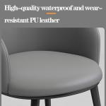 Stoelen, Faux Lederen Fauteuil Met Gewatteerde Stoel Moderne Eetkamerstoel Woonkamer Stoel Lounge Stoel Kantoor Stoel/Oranje/42 * 42 * 74Cm