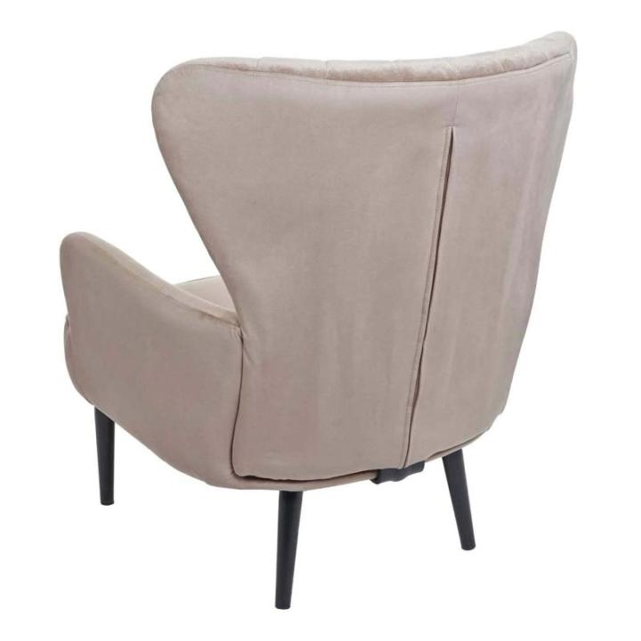 Lounge-stoel HWC-K37, cocktailstoel gestoffeerde fauteuil, fluwelen - taupe