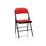 Tudela 803003 Klapstoel, gestoffeerd, kunstleer, rood, bezoekersstoel, inklapbaar, tot 130 kg belastbaar