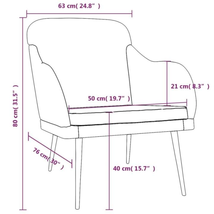 Fauteuil 63x76x80 cm fluweel donkergrijs, armstoel, relaxstoel, slaapkamerstoel, ligstoel, woonkamerstoel, fluwelen fauteuil, fluwelen armstoel