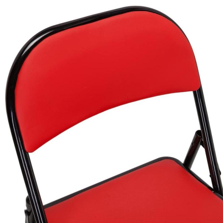 Tudela 803003 Klapstoel, gestoffeerd, kunstleer, rood, bezoekersstoel, inklapbaar, tot 130 kg belastbaar