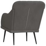 Fauteuil 63x76x80 cm fluweel donkergrijs, armstoel, relaxstoel, slaapkamerstoel, ligstoel, woonkamerstoel, fluwelen fauteuil, fluwelen armstoel