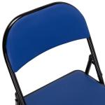 Tudela 803002 Klapstoel, gestoffeerd, kunstleer, blauw, inklapbare bezoekersstoel, tot 130 kg belastbaar