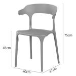 Stapelbare plastic stoelen evenementenstoel met rugleuning 600 lbs gewichtscapaciteit draagbare en flexibele zitplaatsen voor keuken en kamer M40x47x75cm (16x19x30in)