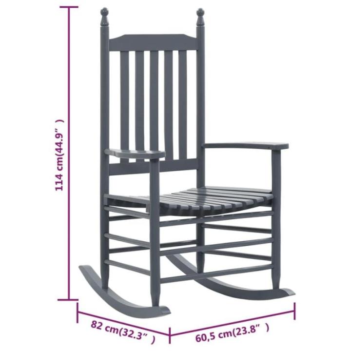 Populierenhouten Schommelstoel met Gebogen Zitting Stoel Schommel Zetel Stoelen Zitstoel Meubel Zitmeubel Zitje Grijs