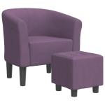 Kuipstoel met voetenbank stof paars, fauteuil, relaxstoel, fauteuil stoel, relaxfauteuil, leesstoel, woonkamer stoel, lounge fauteuil