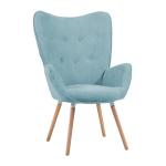 Leunstoelen, moderne relaxstoel loungestoel gestoffeerde stoel met massief houten poten, groente, 67x51,5x103,6cm