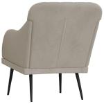 Fauteuil 63x76x80 cm fluweel lichtgrijs, armstoel, relaxstoel, slaapkamerstoel, ligstoel, woonkamerstoel, fluwelen fauteuil, fluwelen armstoel
