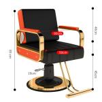 Kappersstoel Voor Thuis En Professionele Kapsalon, Kappersstoel Met Draai- En Hydraulische Pomp, Verstelbare Haarstyling Schoonheidsstoel,Goud,B