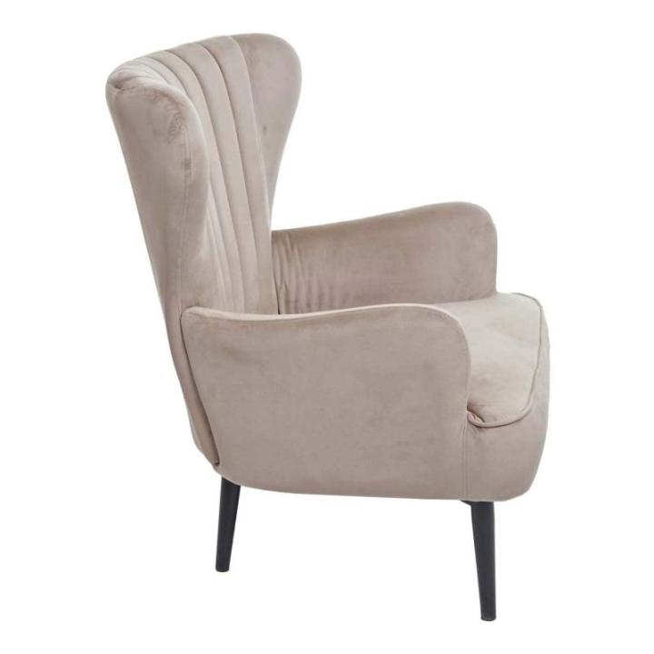 Lounge-stoel HWC-K37, cocktailstoel gestoffeerde fauteuil, fluwelen - taupe