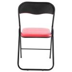 Felix, set van 2 klapstoelen, gestoffeerd, keukenstoelen met metalen frame, kunstleer, pvc-zitting, opklapbaar, campingstoelen, kleur: rood/zwart