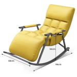Halverwege Eeuw Moderne Schommelstoel Slaapkamer Fauteuil Schommelstoel Gestoffeerde Gewatteerde Zitting for Thuis Woonkamer, Slaapkamer, Lounge(Yellow)