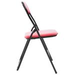Felix, set van 2 klapstoelen, gestoffeerd, keukenstoelen met metalen frame, kunstleer, pvc-zitting, opklapbaar, campingstoelen, kleur: rood/zwart