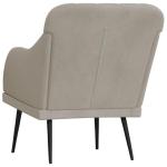 Fauteuil 63x76x80 cm fluweel lichtgrijs, armstoel, relaxstoel, slaapkamerstoel, ligstoel, woonkamerstoel, fluwelen fauteuil, fluwelen armstoel