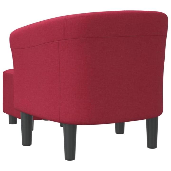 Kuipstoel met voetenbank stof wijnrood, fauteuil, relaxstoel, fauteuil stoel, relaxfauteuil, leesstoel, woonkamer stoel, lounge fauteuil