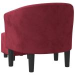 Kuipstoel met voetenbank fluweel wijnrood, fauteuil, relaxstoel, fauteuil stoel, relaxfauteuil, leesstoel, woonkamer stoel, lounge fauteuil