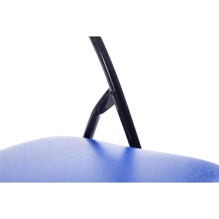 Felix, set van 2 klapstoelen, gestoffeerd, keukenstoelen met metalen frame, kunstleer, pvc-zitting, opklapbaar, campingstoelen, kleur: blauw/zwart