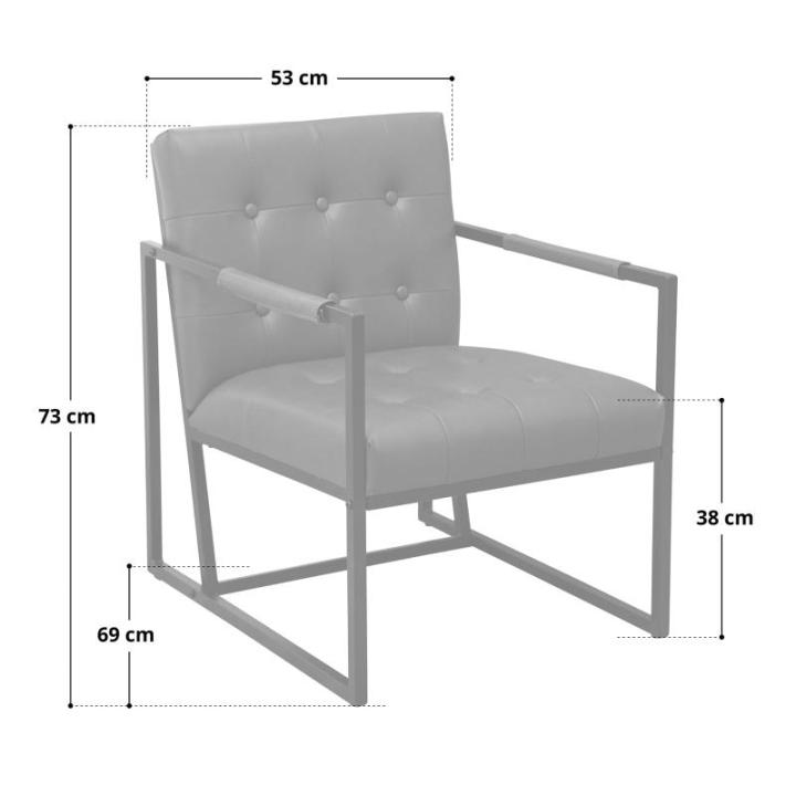 Jones cocktailstoel loungestoel bekleed met stalen frame stof rood