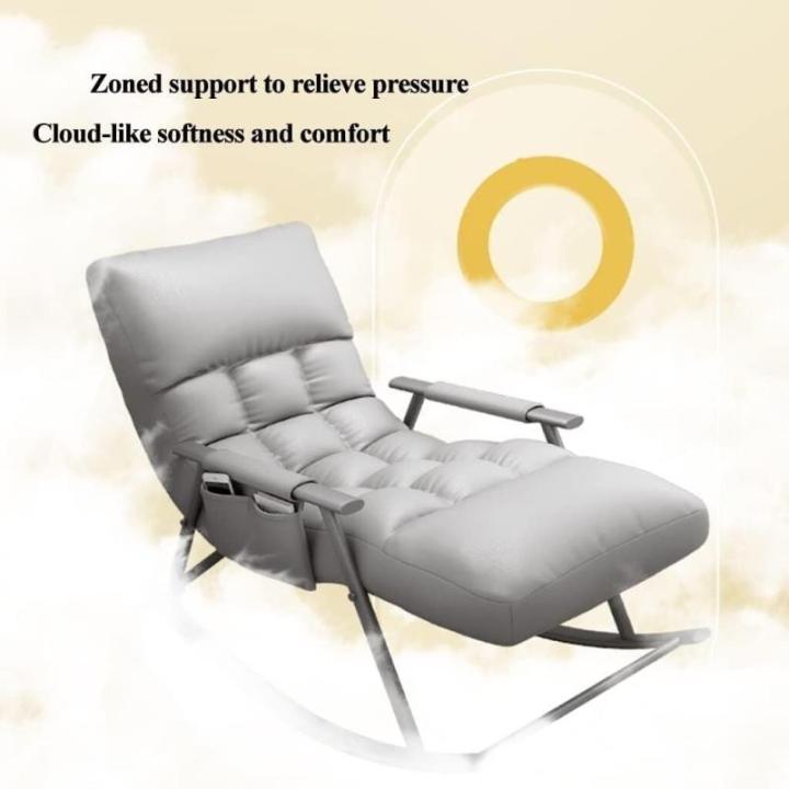 Moderne Schommelstoel Slaapkamerrelaxfauteuil - Gestoffeerde, Gewatteerde Zitting For Woonkamer, Lounge - Schommelstoel(Blue)