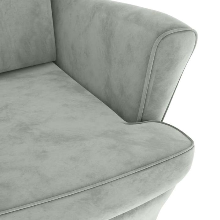Fauteuil fluweel lichtgrijs