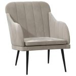 Fauteuil 63x76x80 cm fluweel lichtgrijs, armstoel, relaxstoel, slaapkamerstoel, ligstoel, woonkamerstoel, fluwelen fauteuil, fluwelen armstoel