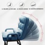 Moderne Stof Fauteuil met Stalen Frame en Side Opbergzakken Eenvoudige Montage Luie Sofa Stoel voor Woonkamer