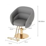 Gouden Hydraulische Pomp Kapper Stoel 360 ° Swivel PU Lederen Salon Meubels Met Pedaal Chassis Stijlvolle en Comfortabele Kapsalon Stoel