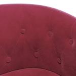 Kuipstoel met voetenbank fluweel wijnrood, fauteuil, relaxstoel, fauteuil stoel, relaxfauteuil, leesstoel, woonkamer stoel, lounge fauteuil