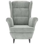 Fauteuil fluweel lichtgrijs