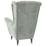 Fauteuil fluweel lichtgrijs