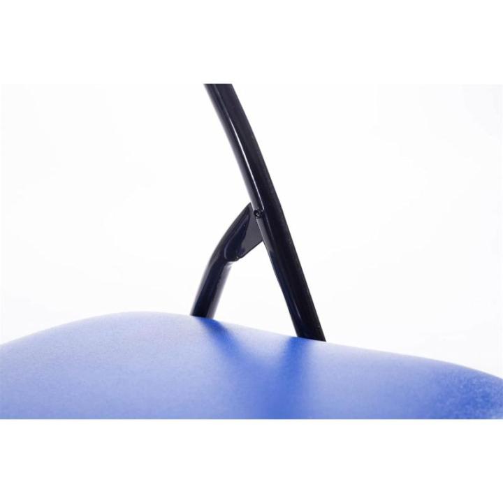 Felix, set van 2 klapstoelen, gestoffeerd, keukenstoelen met metalen frame, kunstleer, pvc-zitting, opklapbaar, campingstoelen, kleur: blauw/zwart