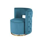 Designer fauteuil in petrol - 360 graden draaibaar, fluwelen bekleding, zacht comfortabel elegant luxe woonkamer slaapkamer kleedkamer