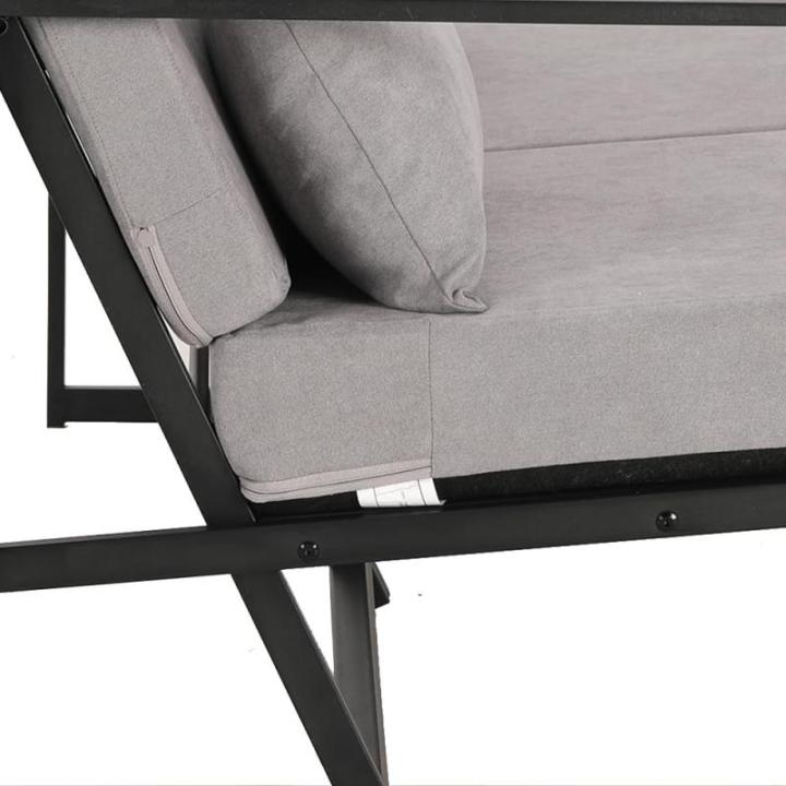 Bank 2-zits met armleuningen en rugleuningen, gestoffeerde fauteuil, meerzitsbank, metalen frame, linnen, elegante retro stoel, vintage, voor woonkamer, receptie, café (taupe, 114