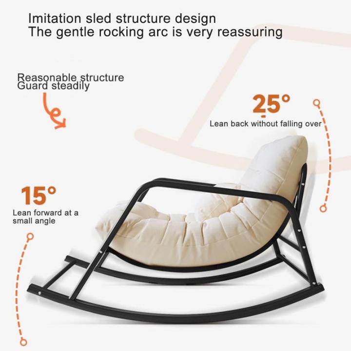 Moderne extra grote patio schommelstoel met hoge rugleuning fauteuil voor woonkamer slaapkamer comfortabele zijstoel met 420 lbs ondersteuning en ijzeren frame (grijs zwart, 92 x 1
