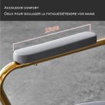 Kappersstoel, Kapsalonstoel, Stylingstoel, Zware Hydraulische Pomp, Haarknipstoel, 360° Draaibare Ergonomische Salonstoel, Shampoo Spa Schoonheidsapparatuur,Goud,C