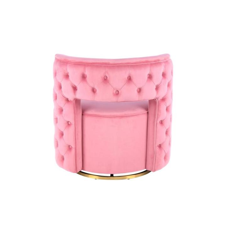 Designstoel in roze - 360 graden draaibaar, fluwelen bekleding, zacht comfortabel elegant luxe woonkamer slaapkamer kleedkamer