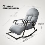 Schommelstoel met gewatteerd kussen, ligstoel in de woonkamer, gestoffeerde relaxfauteuil, loungestoel, verstelbare voetensteun en rugleuning, voor woonkamer, slaapkamer en balkon